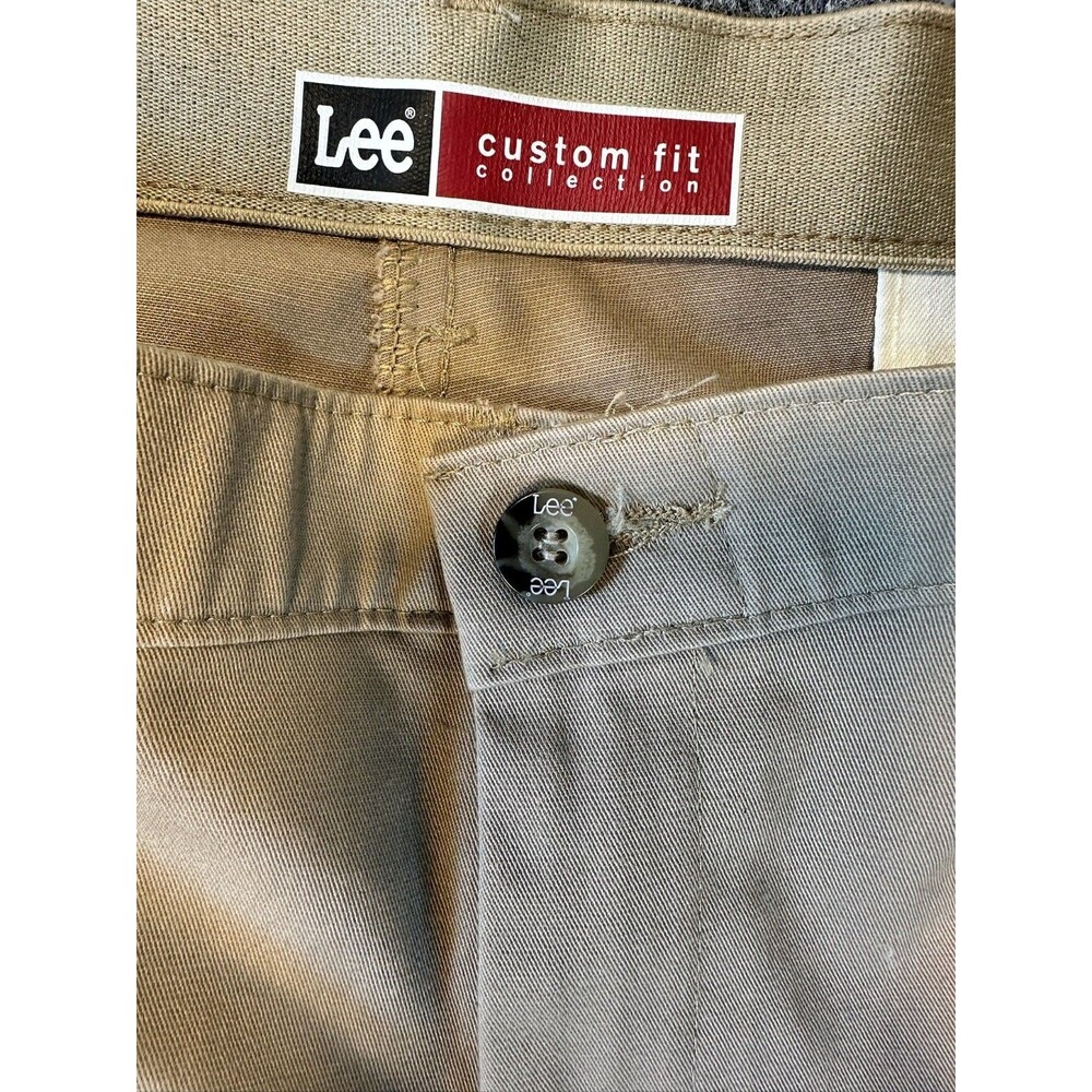 Lee Mens Slacks Size 36x29 XL Tan Custom Fit Dress Pants Office Casual Preppy - Picture 5 of 10